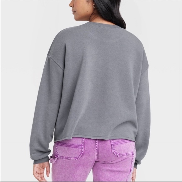 NWOT Pink Floyd Oversized Cropped Graphic Sweatshirt Size Large - Picture 2 of 11